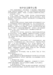 初中语文教学心得