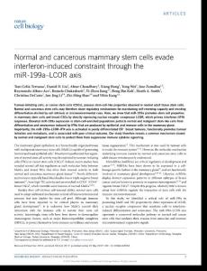 ncb3533-Normal and cancerous mammary stem cells evade interferon-induced constraint through the miR-199a–LCOR axis