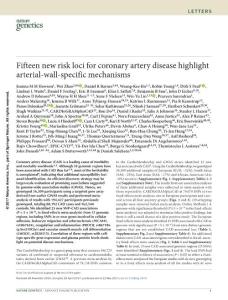 ng.3874-Fifteen new risk loci for coronary artery disease highlight arterial-wall-specific mechanisms