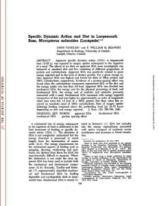 tandler 1979 Specific Dynamic Action and Diet in Largemouth bass