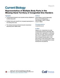 Current Biology_2017-Representation of Multiple Body Parts in the Missing-Hand Territory of Congenital One-Handers