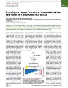 Cell-Chemical-Biology_2016_Exposing-the-Unique-Connection-between-Metabolism-and-Virulence-in-Staphylococcus-aureus