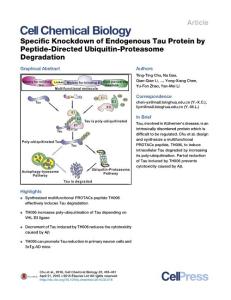 Cell-Chemical-Biology_2016_Specific-Knockdown-of-Endogenous-Tau-Protein-by-Peptide-Directed-Ubiquitin-Proteasome-Degradation