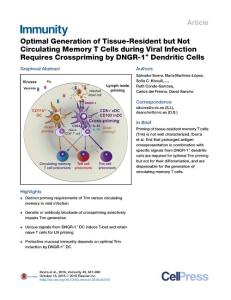 Immunity_2016_Optimal-Generation-of-Tissue-Resident-but-Not-Circulating-Memory-T-Cells-during-Viral-Infection-Requires-Crosspriming-by-DNGR-1-Dendriti