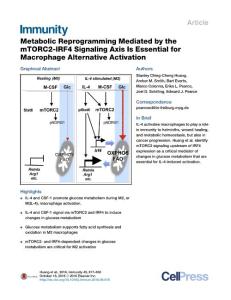 Immunity_2016_Metabolic-Reprogramming-Mediated-by-the-mTORC2-IRF4-Signaling-Axis-Is-Essential-for-Macrophage-Alternative-Activation