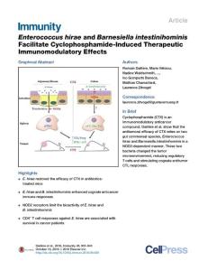 Immunity_2016_Enterococcus-hirae-and-Barnesiella-intestinihominis-Facilitate-Cyclophosphamide-Induced-Therapeutic-Immunomodulatory-Effects