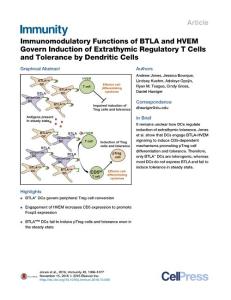 Immunity_2016_Immunomodulatory-Functions-of-BTLA-and-HVEM-Govern-Induction-of-Extrathymic-Regulatory-T-Cells-and-Tolerance-by-Dendritic-Cells