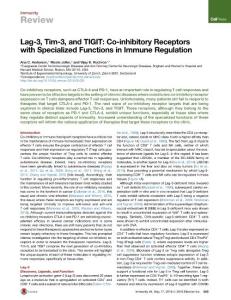 Immunity_2016_Lag-3-Tim-3-and-TIGIT-Co-inhibitory-Receptors-with-Specialized-Functions-in-Immune-Regulation