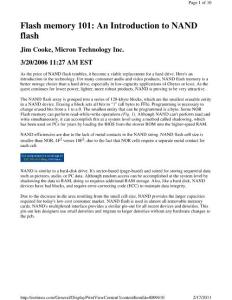 Flash memory 101  An Introduction to NAND flash