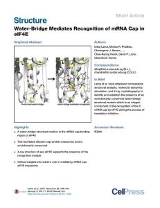 Structure_2017_Water-Bridge-Mediates-Recognition-of-mRNA-Cap-in-eIF4E
