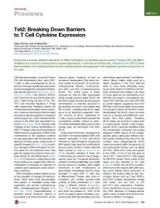 Immunity_2015_Tet2-Breaking-Down-Barriers-to-T-Cell-Cytokine-Expression
