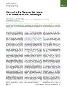 Cell-Host-Microbe_2015_Uncovering-the-Nonessential-Nature-of-an-Essential-Second-Messenger