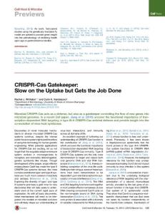 Cell-Host-Microbe_2016_CRISPR-Cas-Gatekeeper-Slow-on-the-Uptake-but-Gets-the-Job-Done