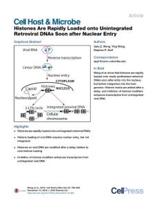 Cell-Host-Microbe_2016_Histones-Are-Rapidly-Loaded-onto-Unintegrated-Retroviral-DNAs-Soon-after-Nuclear-Entry