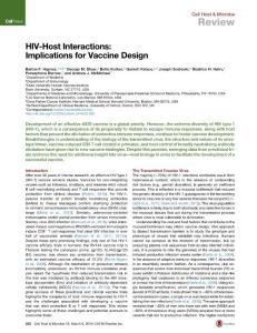 Cell-Host-Microbe_2016_HIV-Host-Interactions-Implications-for-Vaccine-Design