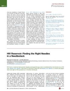 Cell-Host-Microbe_2016_HIV-Reservoir-Finding-the-Right-Needles-in-a-Needlestack