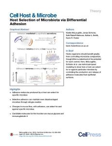 Cell-Host-Microbe_2016_Host-Selection-of-Microbiota-via-Differential-Adhesion
