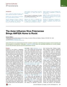 Cell-Host-Microbe_2016_The-Avian-Influenza-Virus-Polymerase-Brings-ANP32A-Home-to-Roost