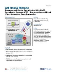 Cell-Host-Microbe_2016_Toxoplasma-Effector-Recruits-the-Mi-2-NuRD-Complex-to-Repress-STAT1-Transcription-and-Block-IFN-Dependent-Gene-Expression