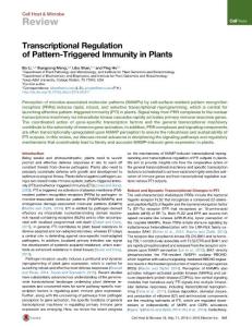 Cell-Host-Microbe_2016_Transcriptional-Regulation-of-Pattern-Triggered-Immunity-in-Plants