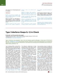Cell-Host-Microbe_2016_Type-I-Interferon-Keeps-IL-1-in-Check