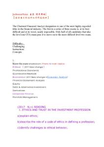 HOw to pass the CFA LEvel 1(2017 N.+)