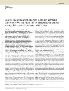 ng.3892-Large-scale association analysis identifies new lung cancer susceptibility loci and heterogeneity in genetic susceptibility across histological subtypes