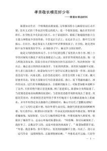 孝親敬長模范好少年陳薏如事跡材料