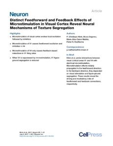 Neuron-2017-Distinct Feedforward and Feedback Effects of Microstimulation in Visual Cortex Reveal Neural Mechanisms of Texture Segregation