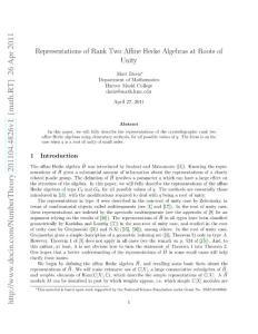 201104.4826v1 Representations of Rank Two Affine Hecke Algebras at Roots of Unity
