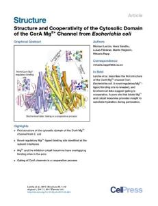 Structure_2017_Structure-and-Cooperativity-of-the-Cytosolic-Domain-of-the-CorA-Mg2-Channel-from-Escherichia-coli