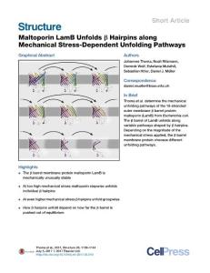 Structure_2017_Maltoporin-LamB-Unfolds-Hairpins-along-Mechanical-Stress-Dependent-Unfolding-Pathways