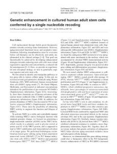 cr201786a-Genetic enhancement in cultured human adult stem cells conferred by a single nucleotide recoding
