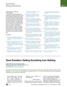 Current Biology-2017-Gene Evolution- Getting Something from Nothing