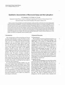 Qualitative characteristics of fluorescent lamps and …