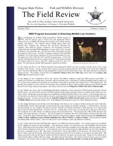 Oregon State Police Fish and Wildlife Division The …