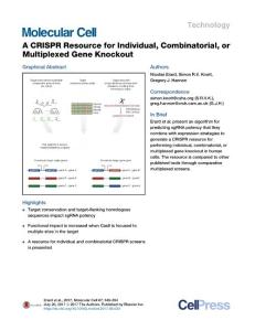 Molecular Cell-2017-A CRISPR Resource for Individual, Combinatorial, or Multiplexed Gene Knockout
