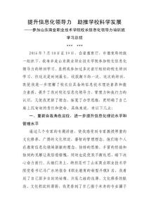 提升信息化領(lǐng)導(dǎo)力  助推學(xué)校科學(xué)發(fā)展