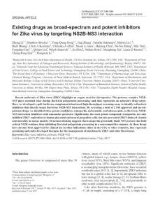cr201788a-Existing drugs as broad-spectrum and potent inhibitors for Zika virus by targeting NS2B-NS3 interaction