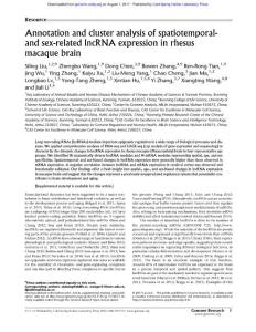 Genome Res.-2017-Liu-Annotation and cluster analysis of spatiotemporal- and sex-related lncRNA expression in rhesus macaque brain