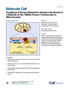 Molecular-Cell_2017_Acylglycerol-Kinase-Mutated-in-Sengers-Syndrome-Is-a-Subunit-of-the-TIM22-Protein-Translocase-in-Mitochondria