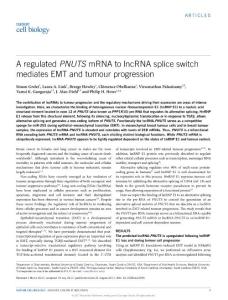 ncb3595-A regulated PNUTS mRNA to lncRNA splice switch mediates EMT and tumour progression-
