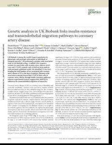 ng.3914-Genetic analysis in UK Biobank links insulin resistance and transendothelial migration pathways to coronary artery disease