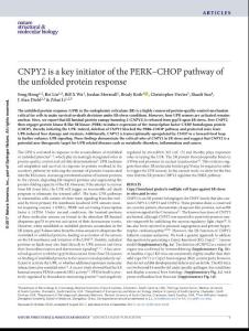 nsmb.3458-CNPY2 is a key initiator of the PERK–CHOP pathway of the unfolded protein response