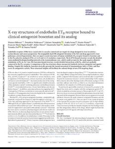 nsmb.3450-X-ray structures of endothelin ETB receptor bound to clinical antagonist bosentan and its analog