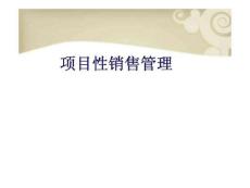 項目性銷售管理.ppt