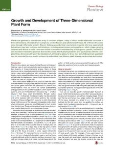 Current-Biology_2017_Growth-and-Development-of-Three-Dimensional-Plant-Form