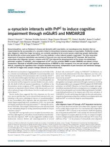 nn.4648-α-synuclein interacts with PrPC to induce cognitive impairment through mGluR5 and NMDAR2B