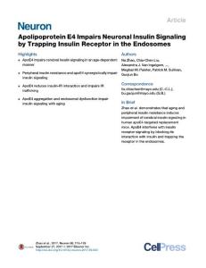 Neuron_2017_Apolipoprotein-E4-Impairs-Neuronal-Insulin-Signaling-by-Trapping-Insulin-Receptor-in-the-Endosomes