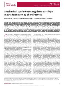 nmat4993-Mechanical confinement regulates cartilage matrix formation by chondrocytes